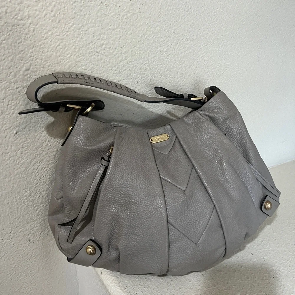 LODIS Women's Majestic Grey Leather Hobo Side Pockets Bag Shoulder‎ Bag